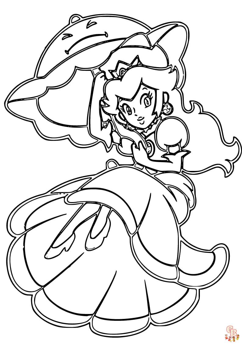 Princess Peach Coloring Pages Free