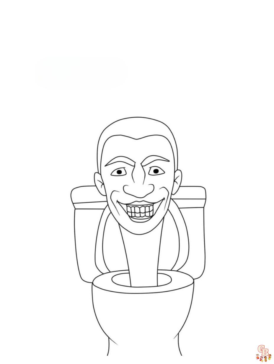Skibidi toilet coloring pages easy