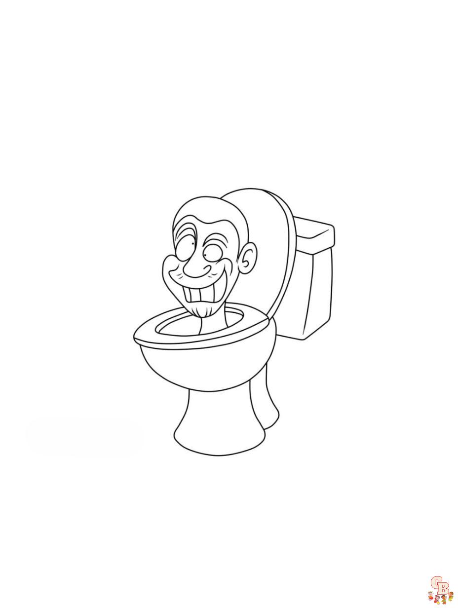 Skibidi toilet coloring pages printable