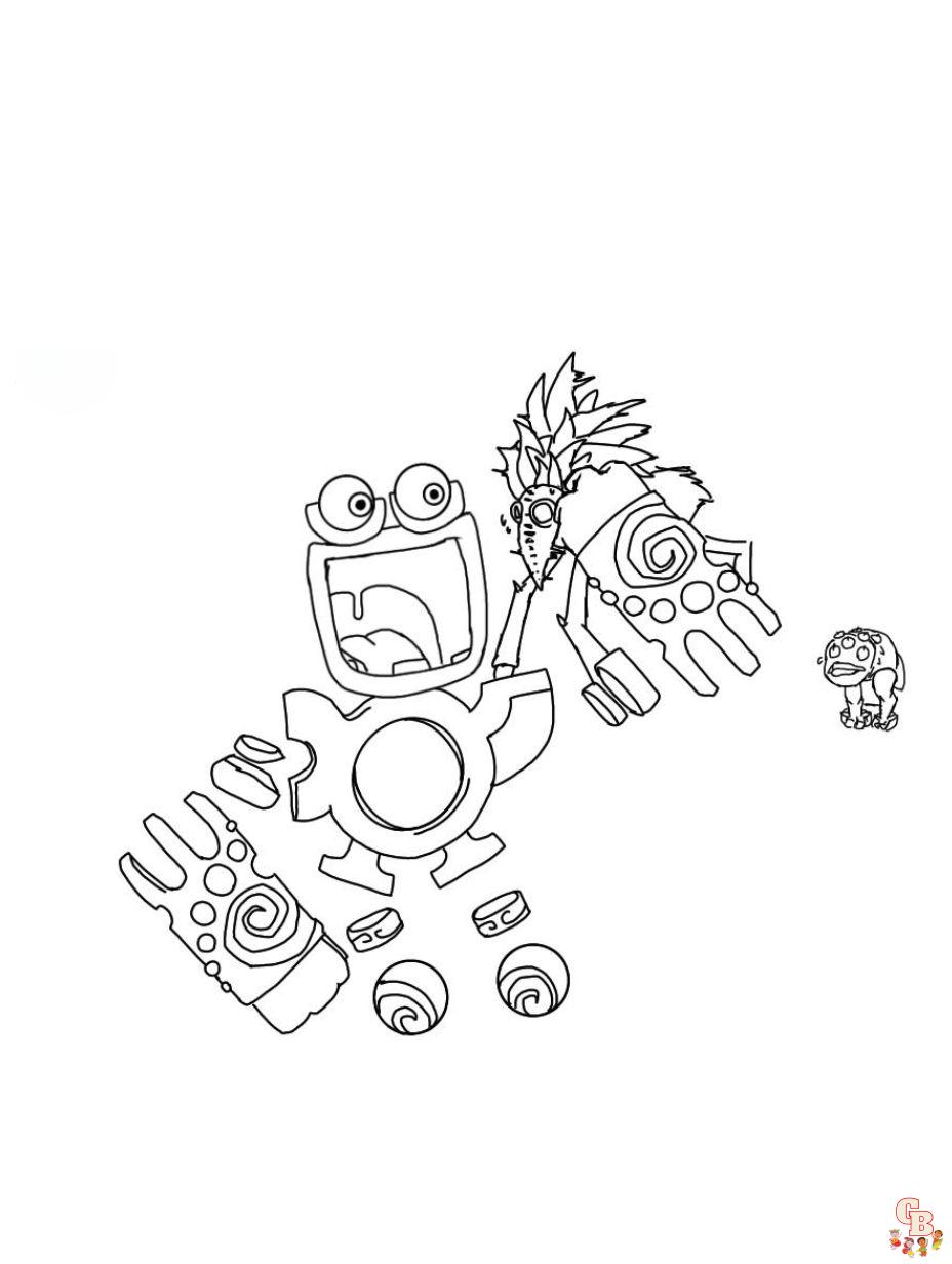 Rainbow Friends coloring pages – Wubbox – My Singing Monsters 30 – Art Art