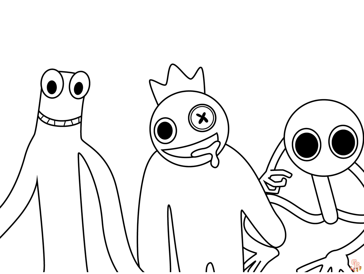 blue rainbow friend coloring pages