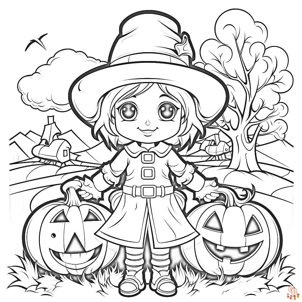 cute halloween coloring page