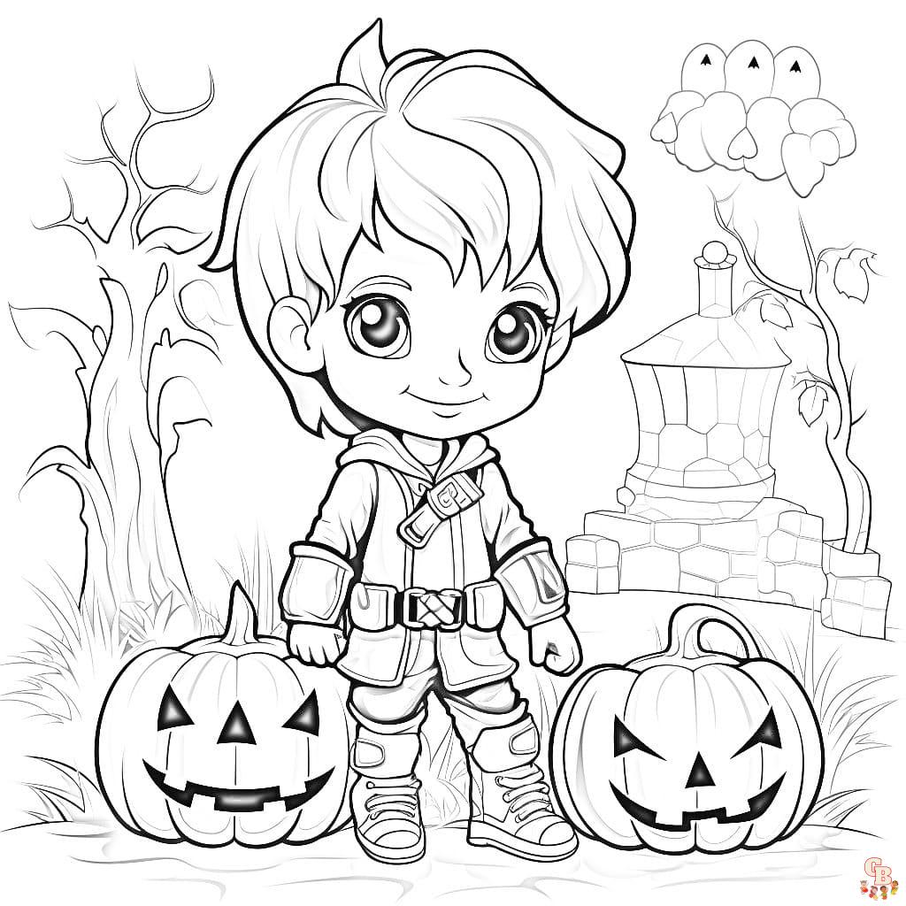 easy cute halloween coloring pages