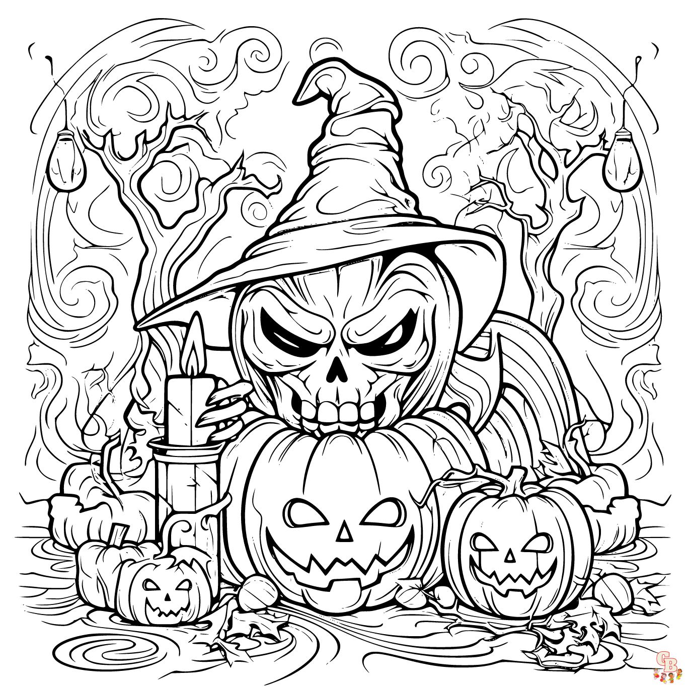 Desenhos de Halloween para colorir para imprimir para crianças - GBcoloring