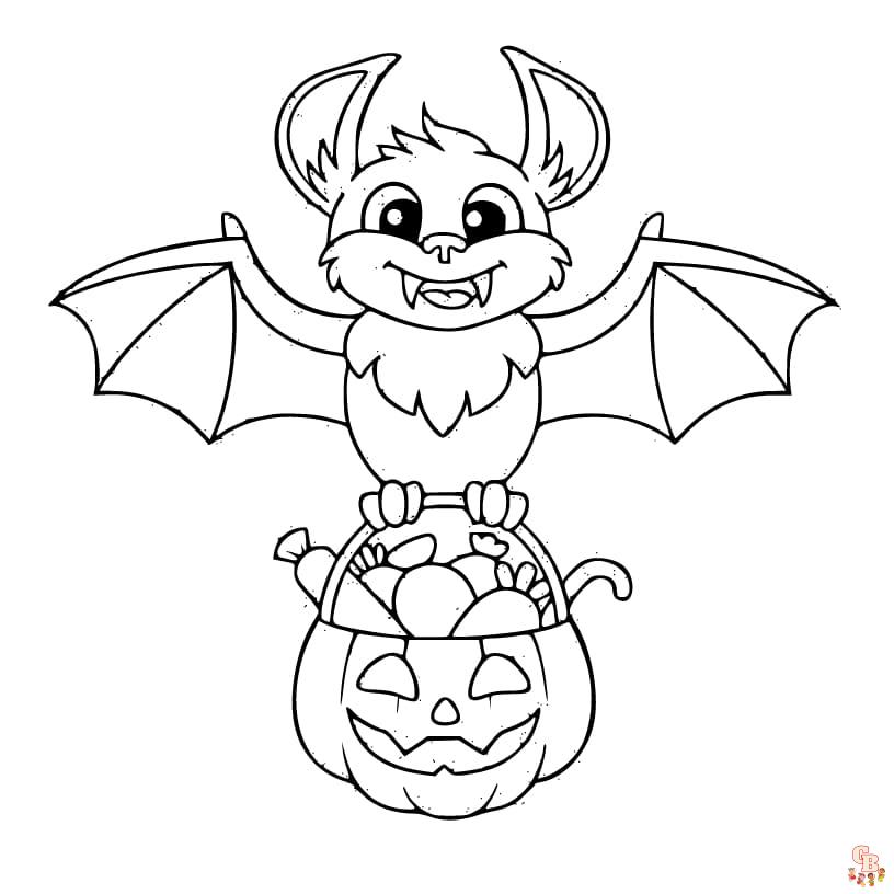 halloween bats coloring pages