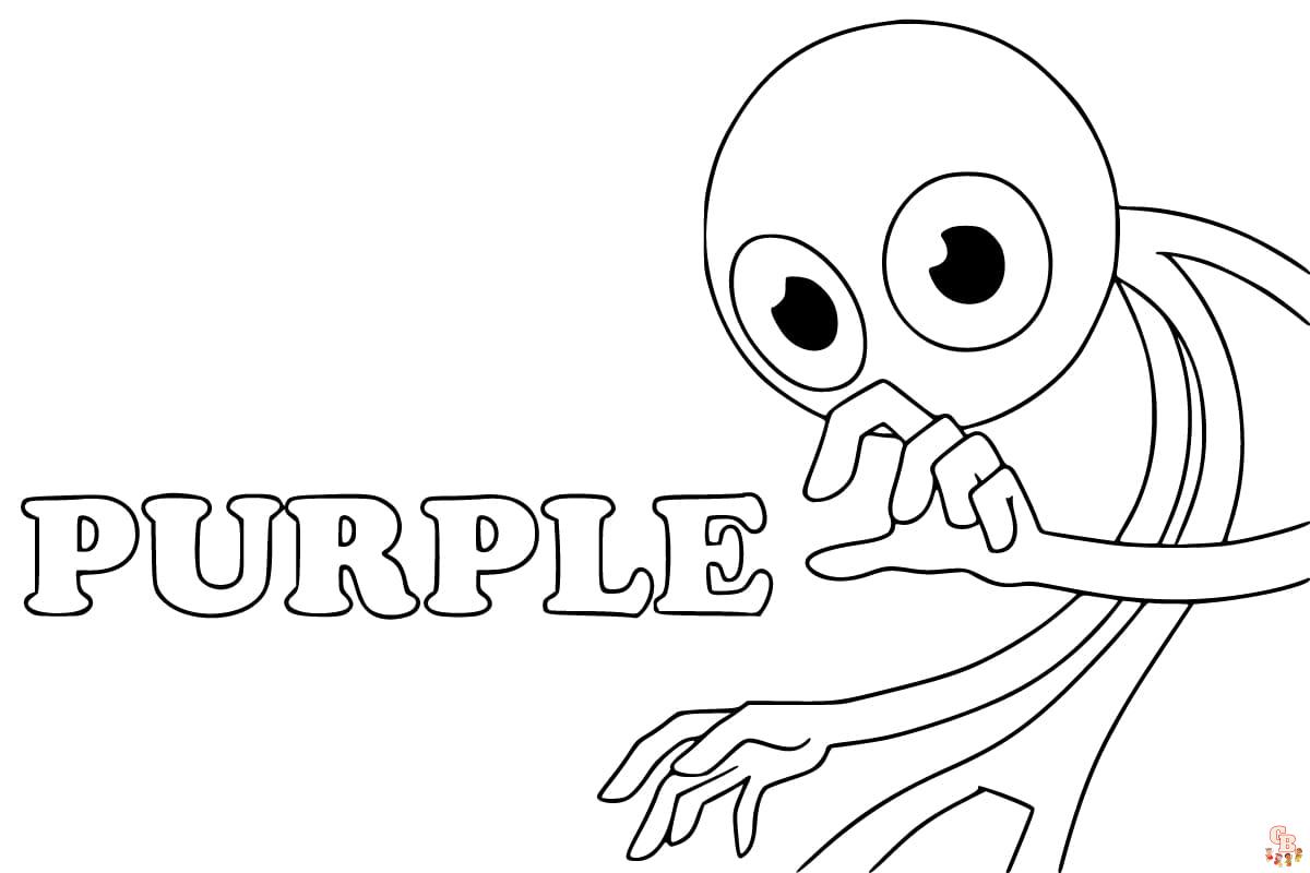 Purple Rainbow Friends coloring pages