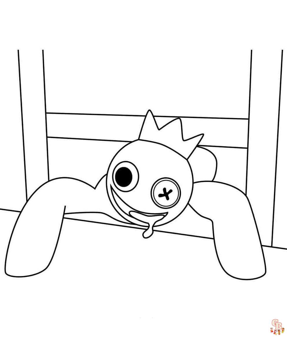 rainbow friends coloring pages blue