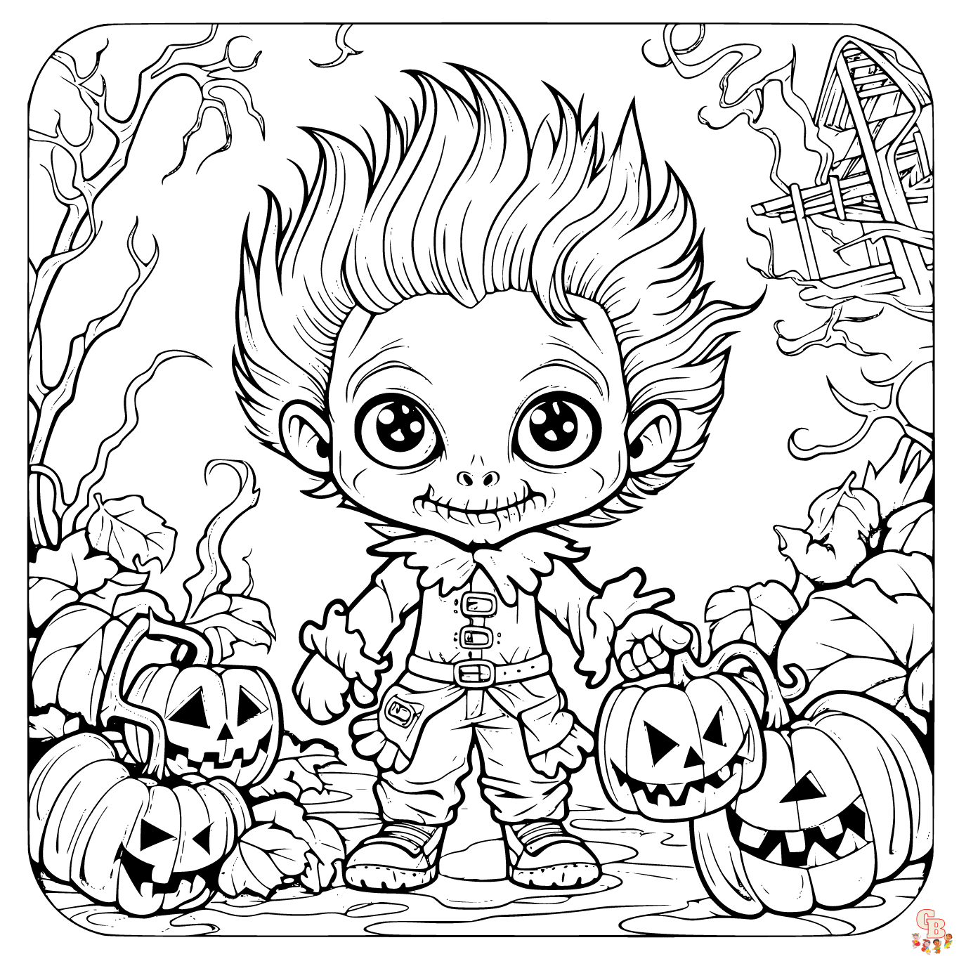 scary halloween coloring page