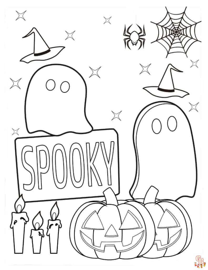 spooky halloween coloring page
