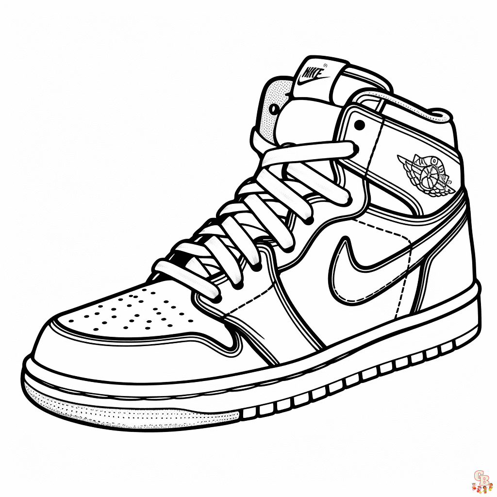 coloring pages of basketball shoes