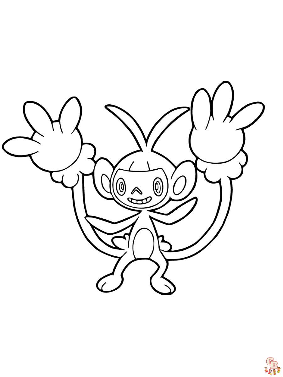 Ambipom coloring page