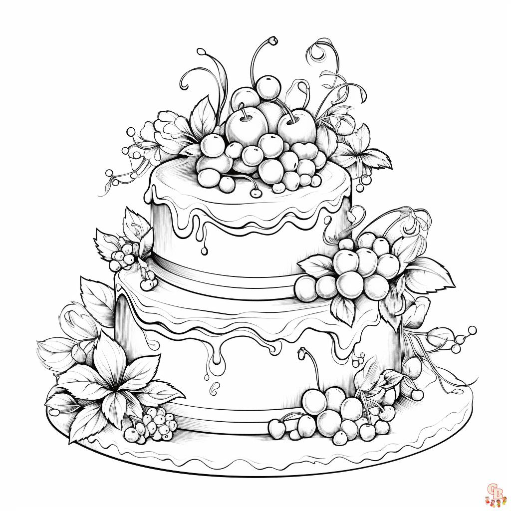 Cakes coloring pages printable