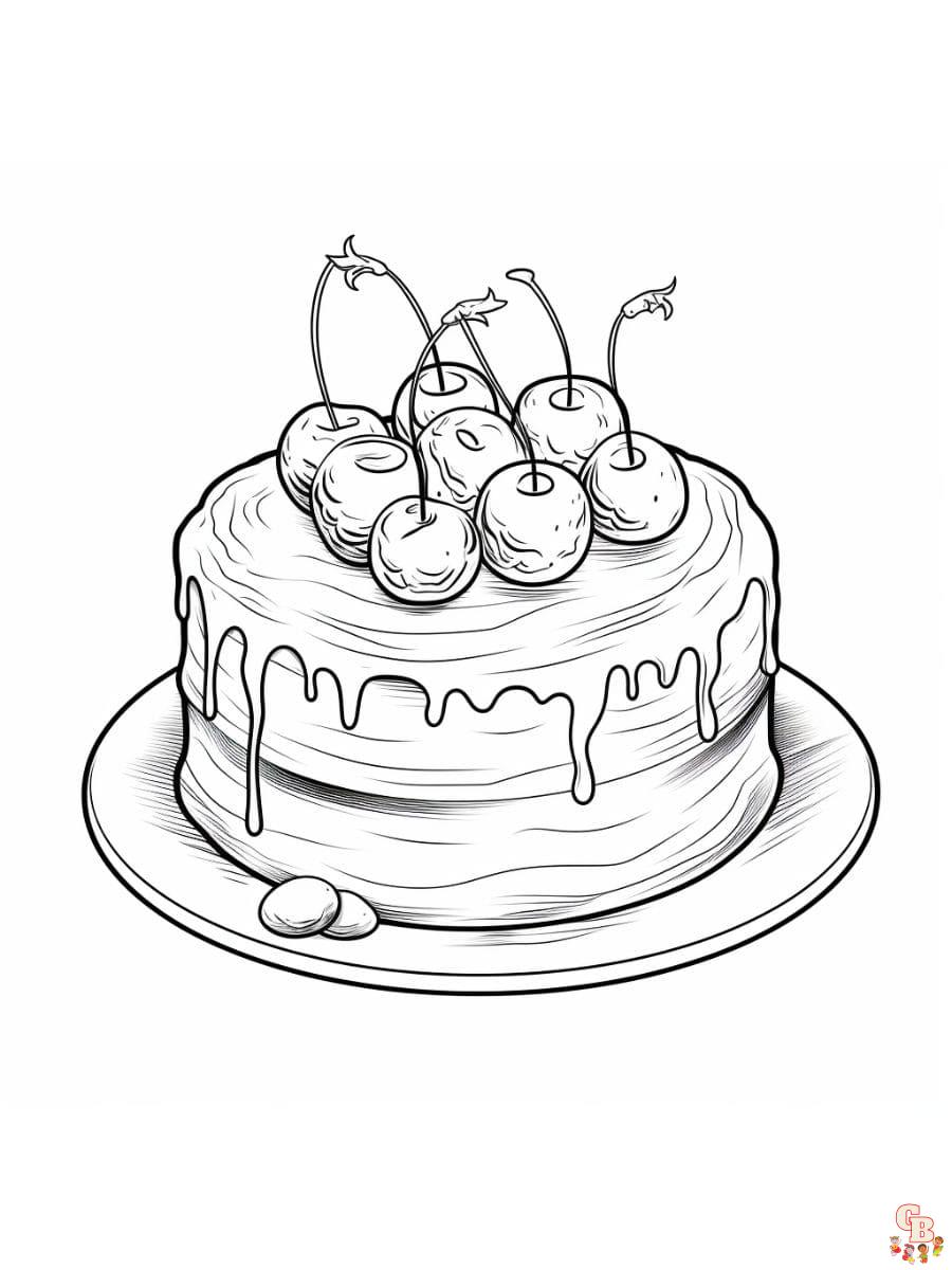 Desenhos para colorir de bolos para impressão grátis para crianças e adultos