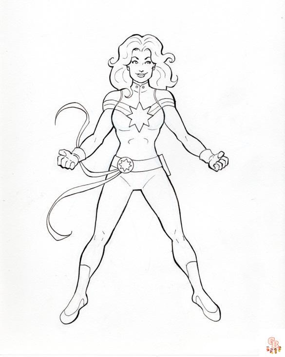 Captain marvel coloring pages free
