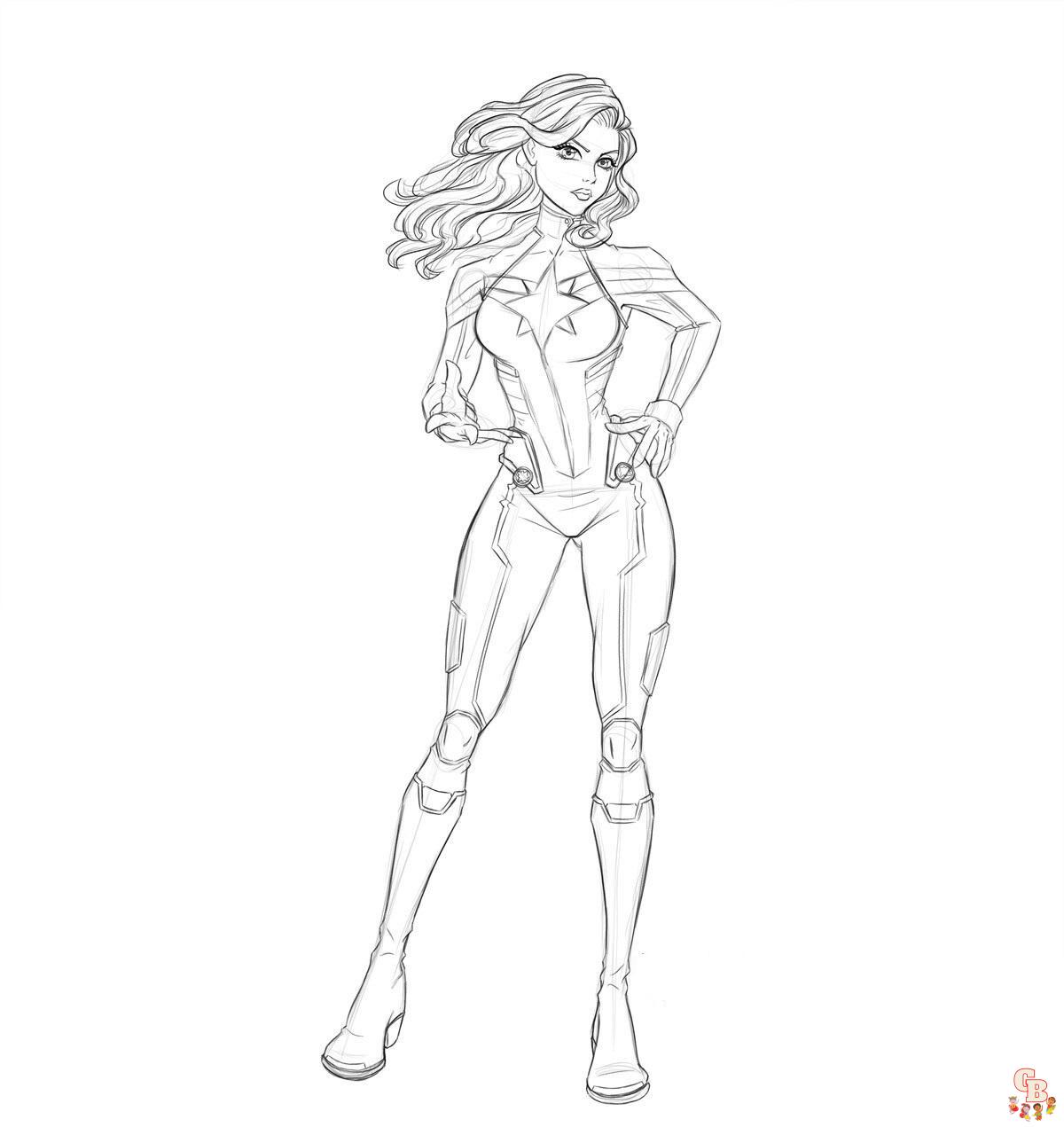 Captain marvel coloring sheets