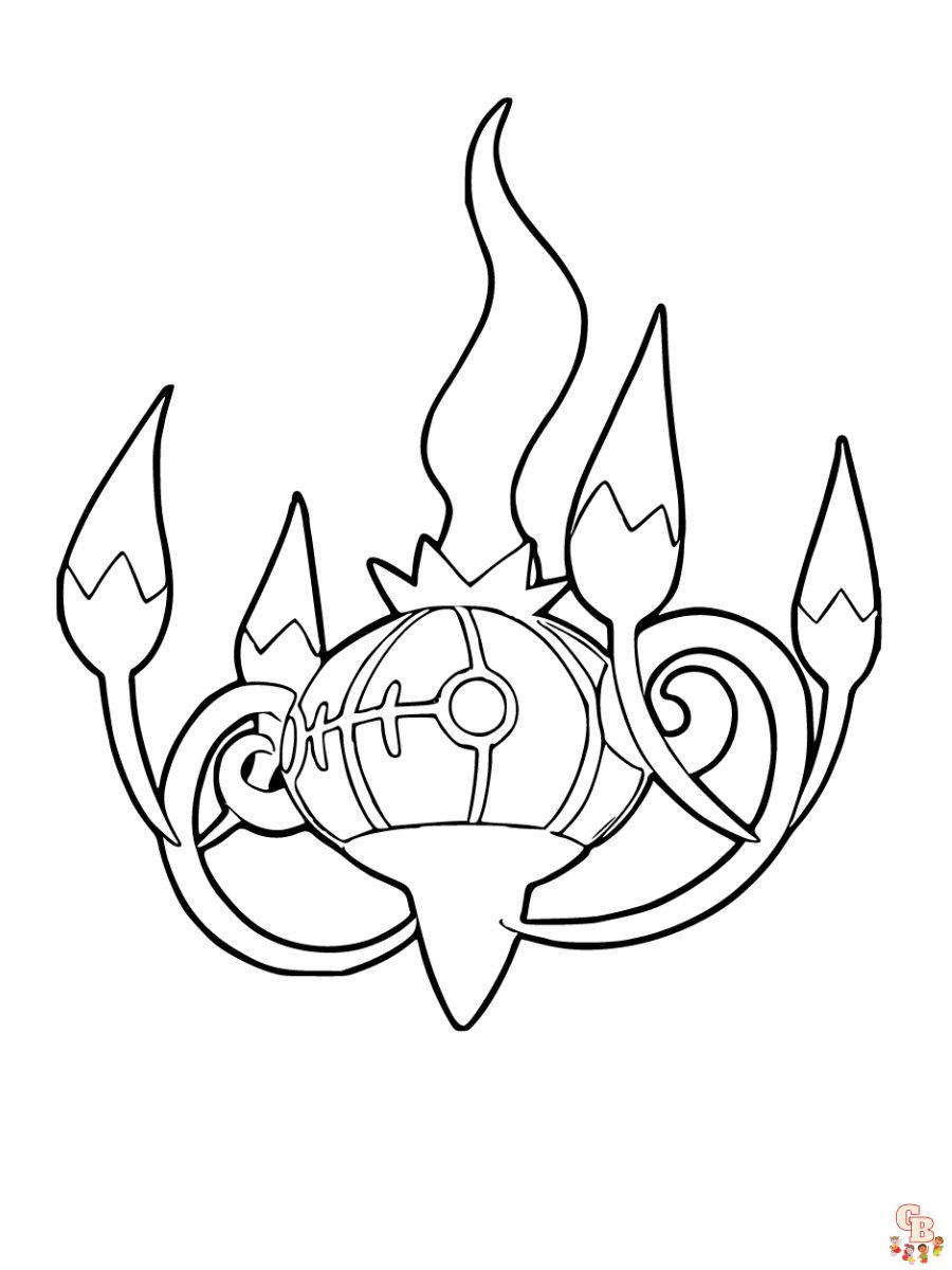 Chandelure coloring page