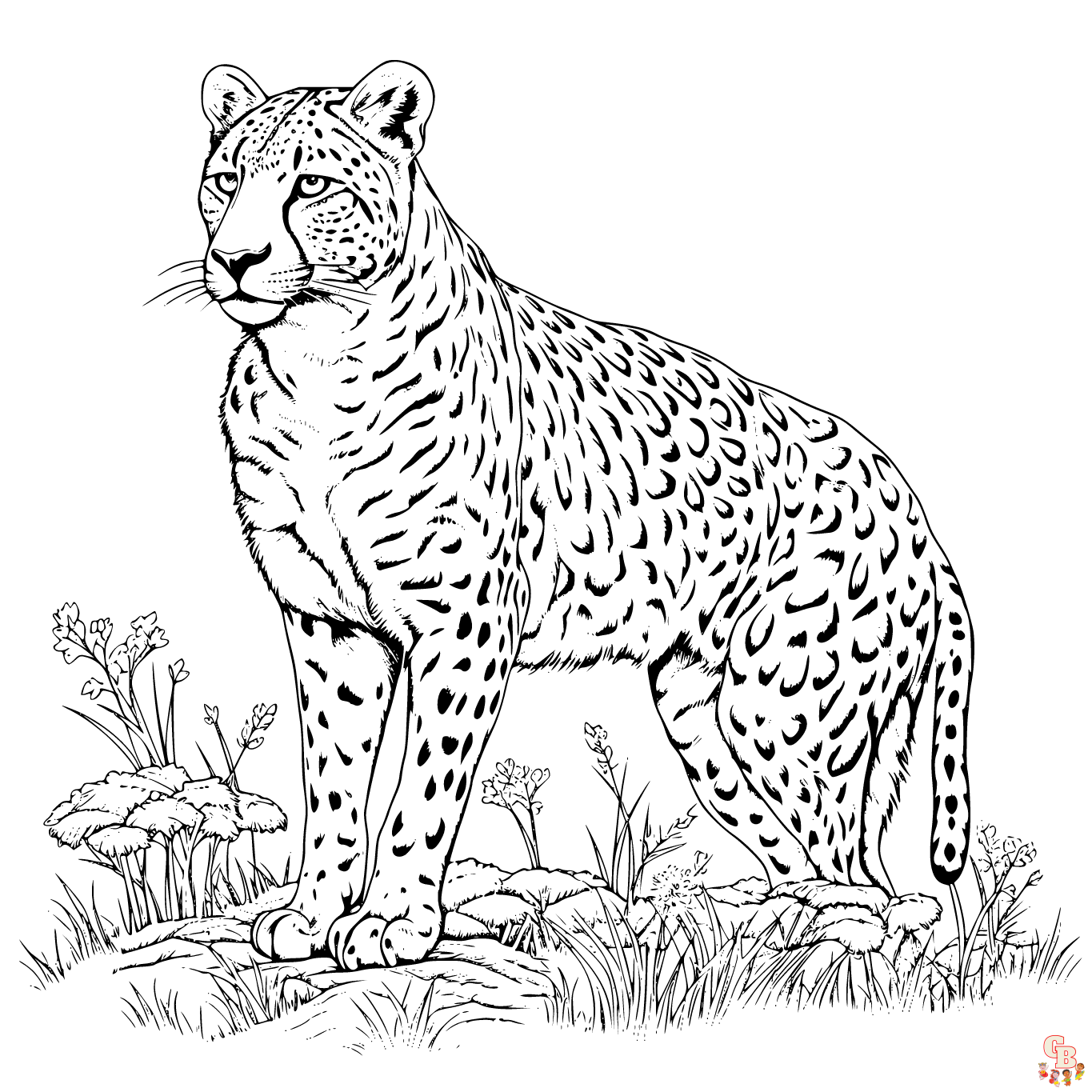 Dibujos de guepardo para colorear gratis.