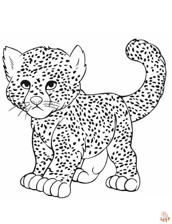 Dibujos de guepardo para colorear para imprimir.