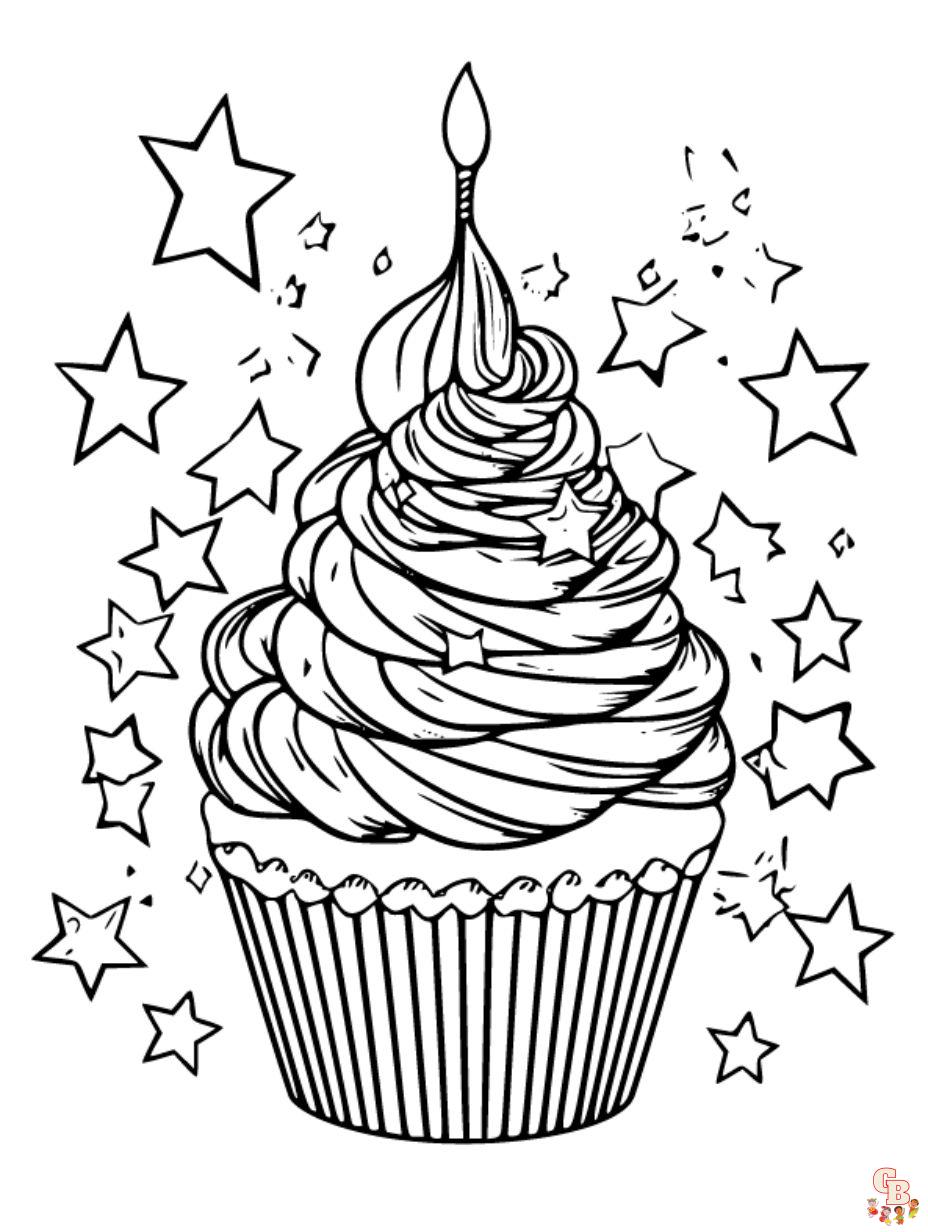 Cupcake coloring pages
