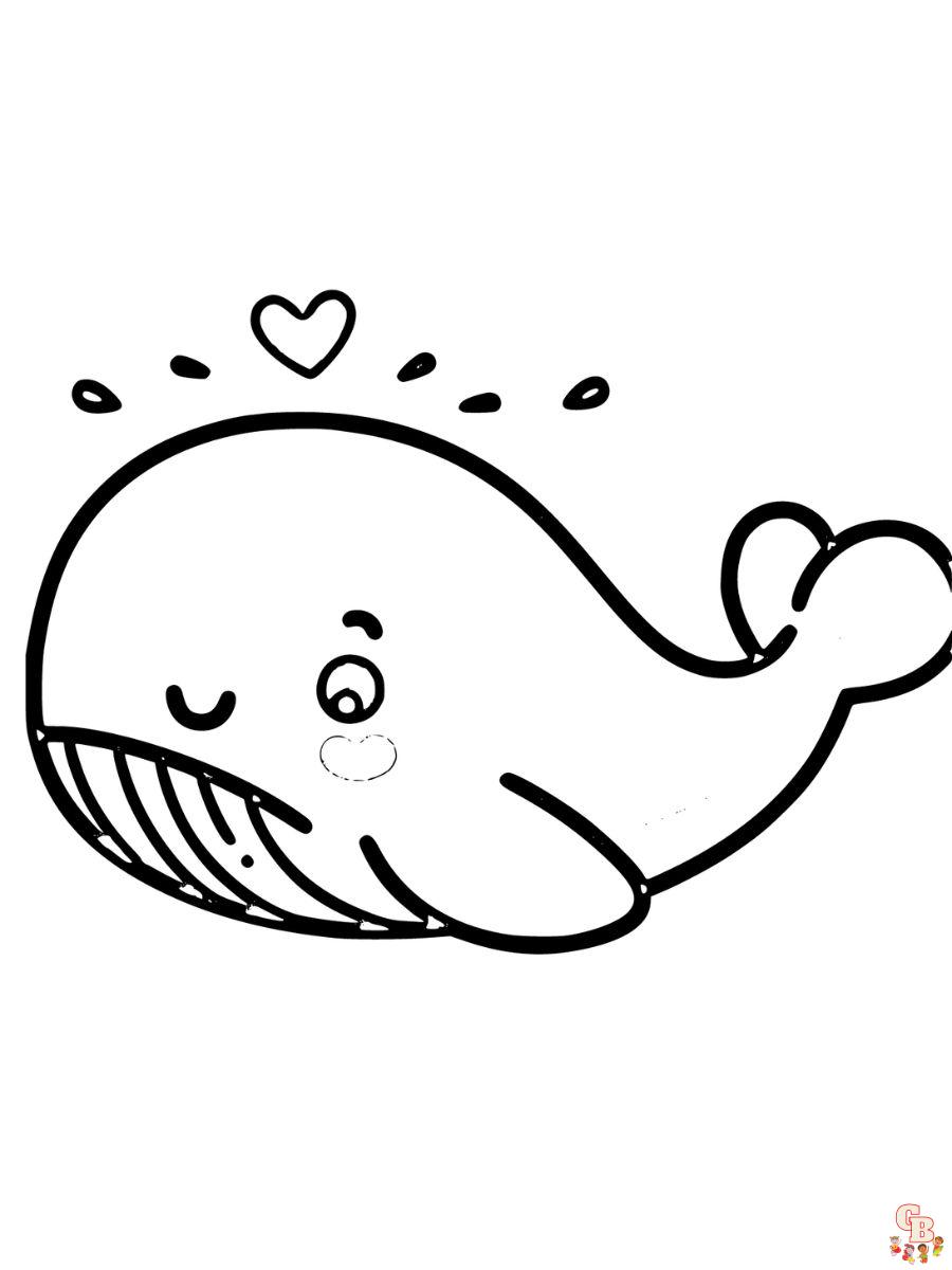 Cute Whale Coloring Page