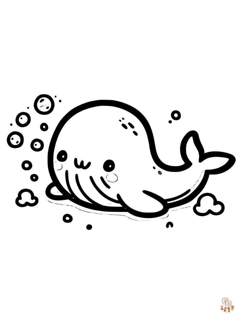 Cute Whale Coloring Pages for kids