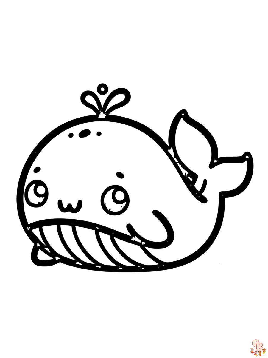 Cute Whale Coloring Pages to print