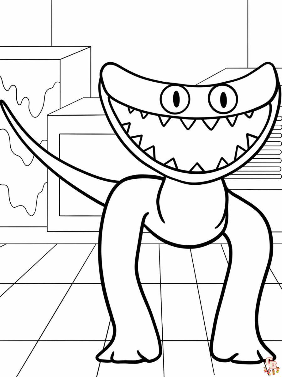 Cyan Rainbow friends coloring page