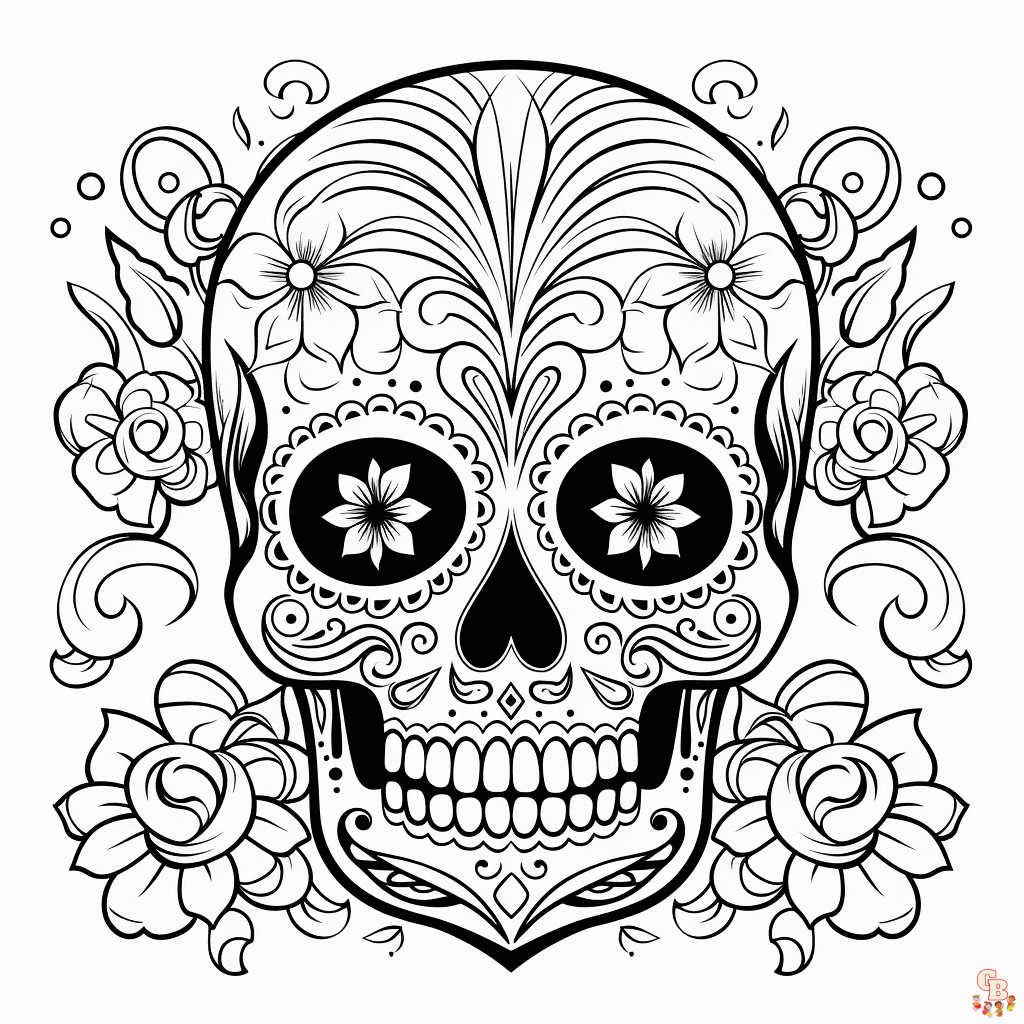 Day of the dead coloring pages free printable