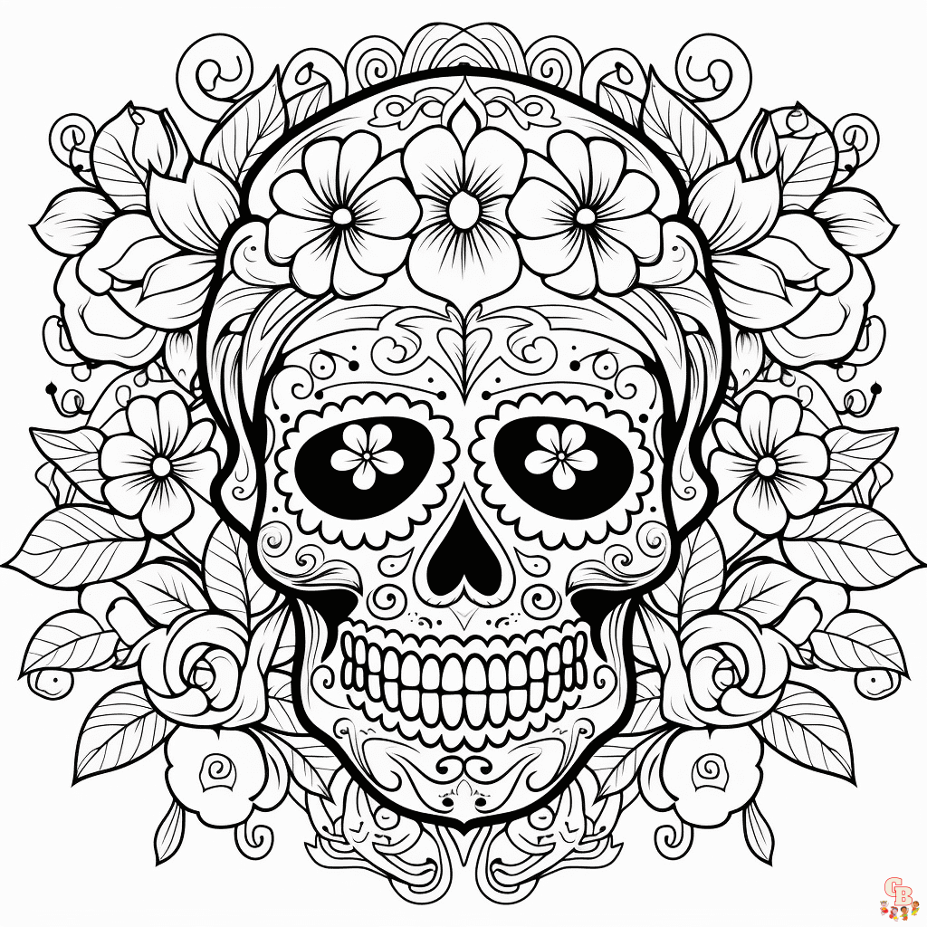 Day of the dead coloring pages free