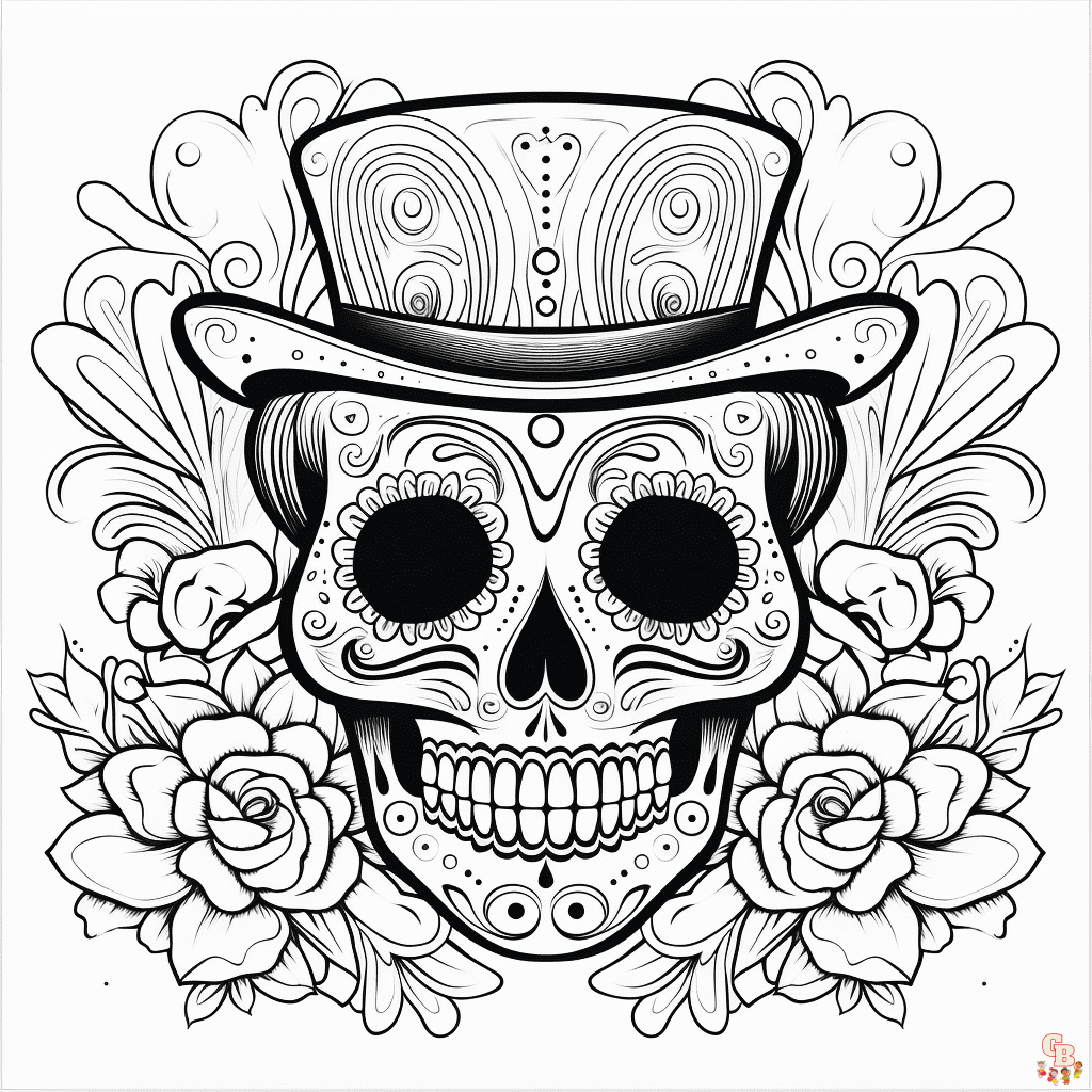 Day of the dead coloring pages printable