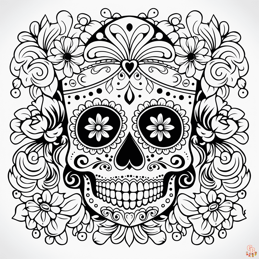 Day of the dead coloring sheets free printable