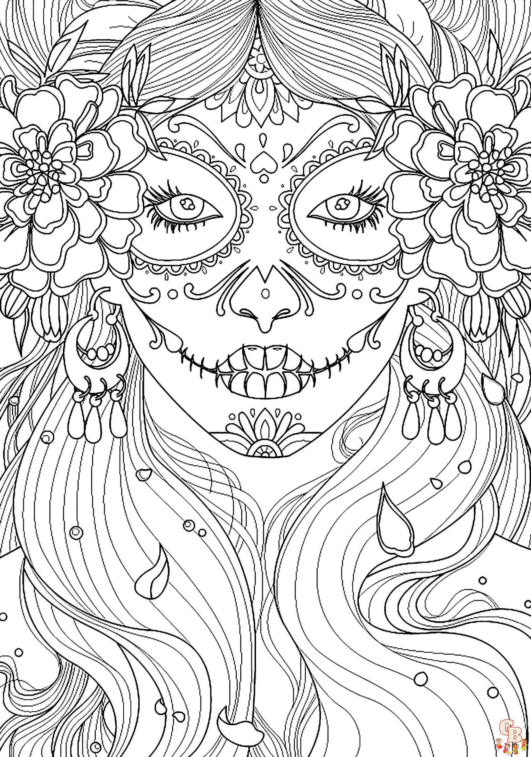 Day of the dead coloring sheets free
