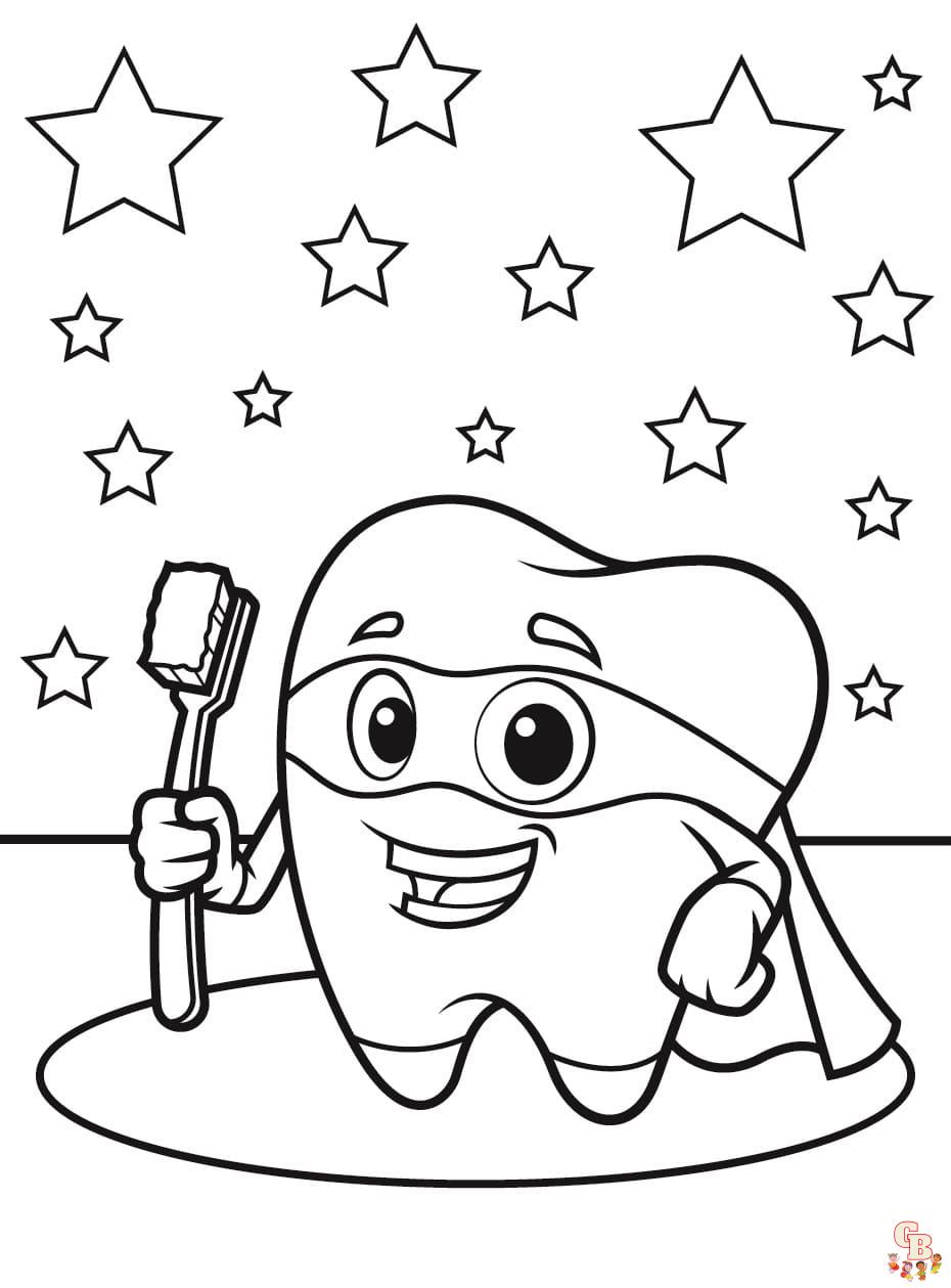 Dibujos dentales para colorear imprimibles gratis.
