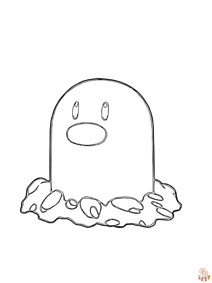 Diglett coloring pages