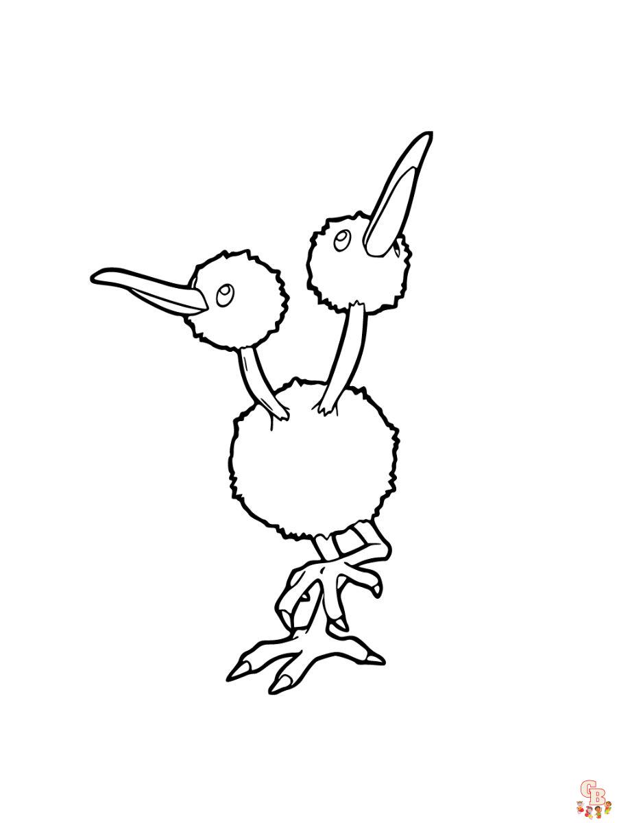 Doduo coloring pages
