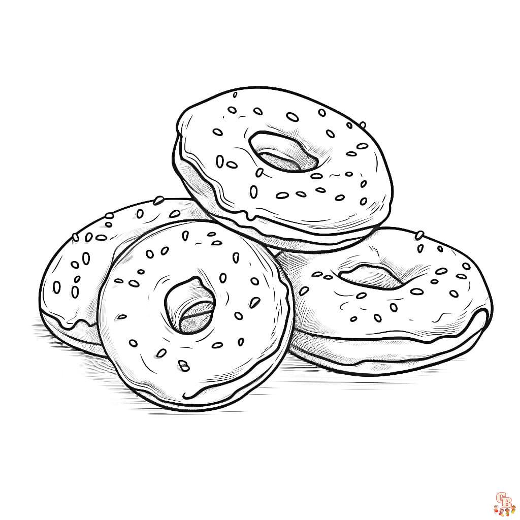 Doughnuts coloring pages printable free