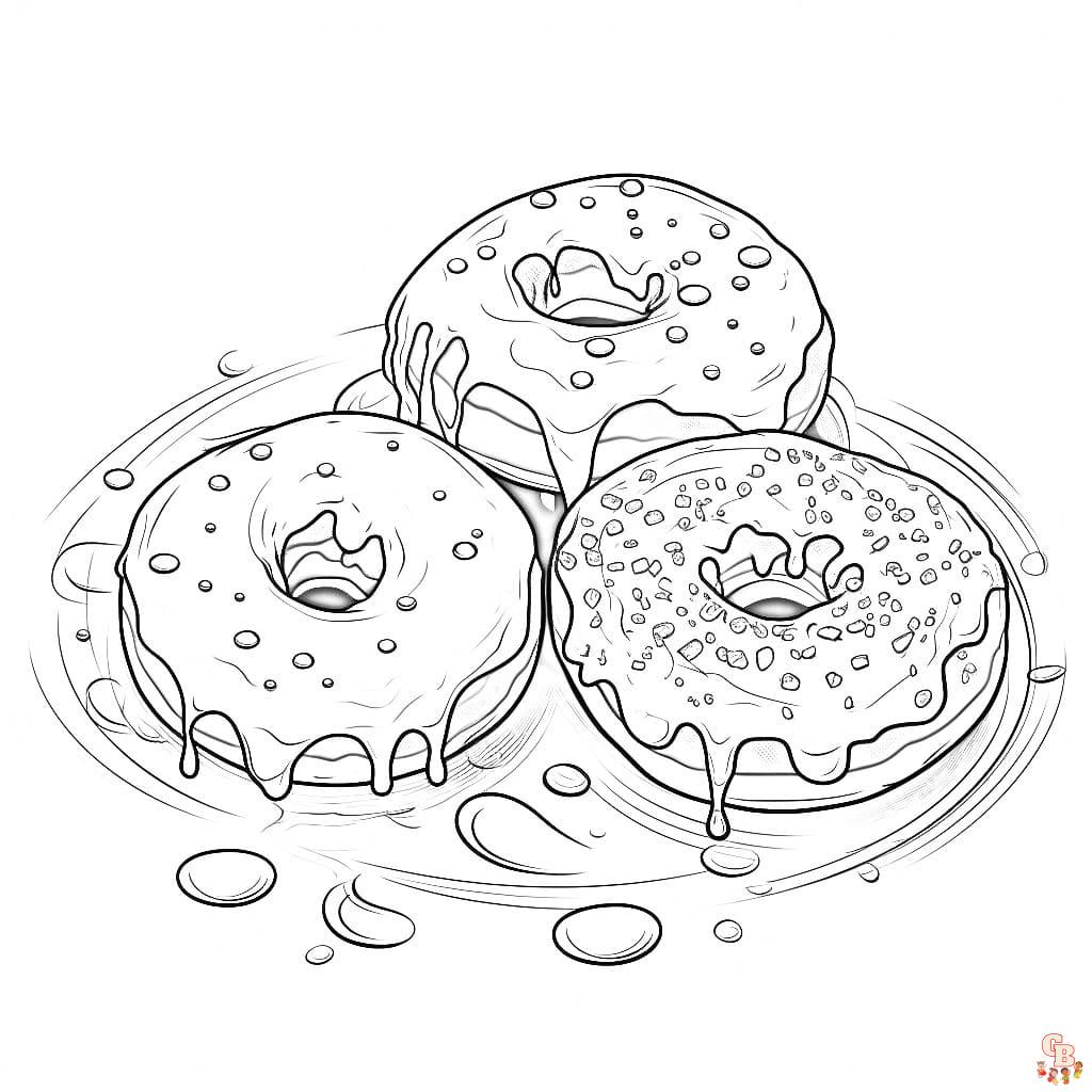 Doughnuts coloring pages printable