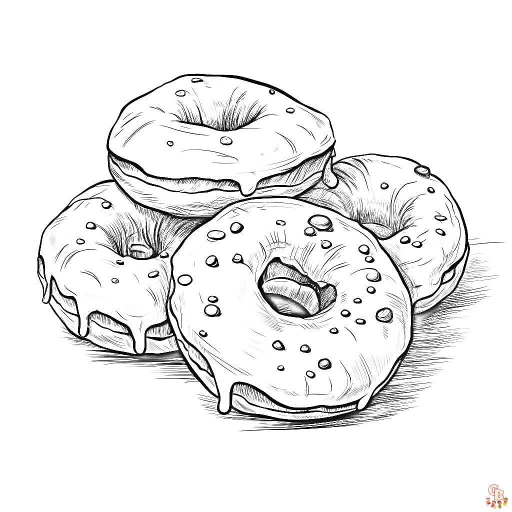 Doughnuts coloring pages