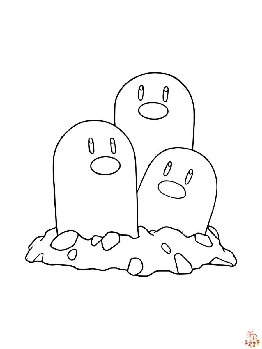 Dugtrio coloring pages