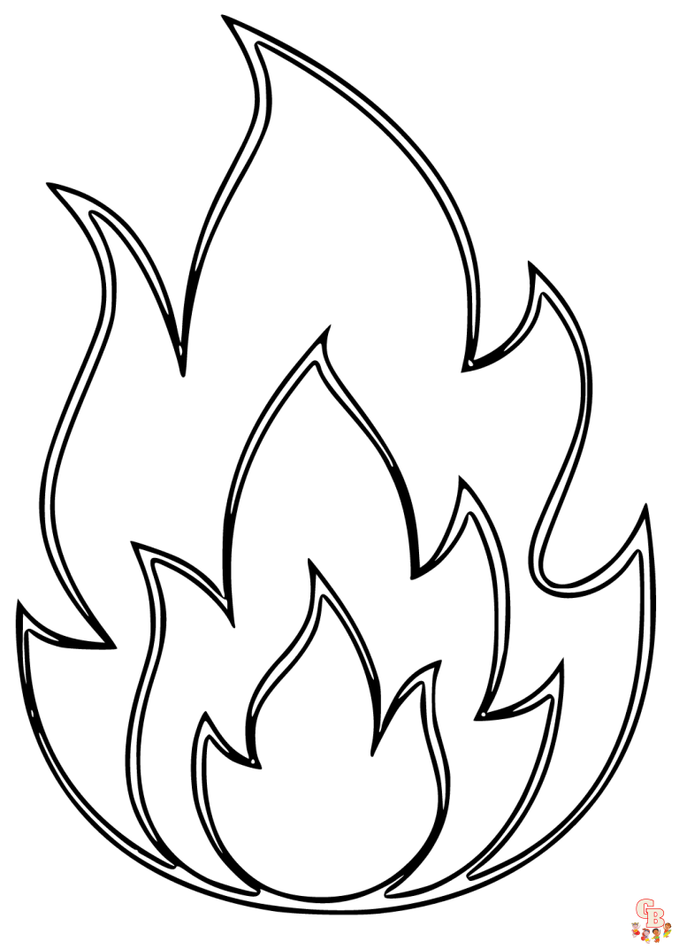 Printable Flame Coloring Pages Free For Kids And Adults