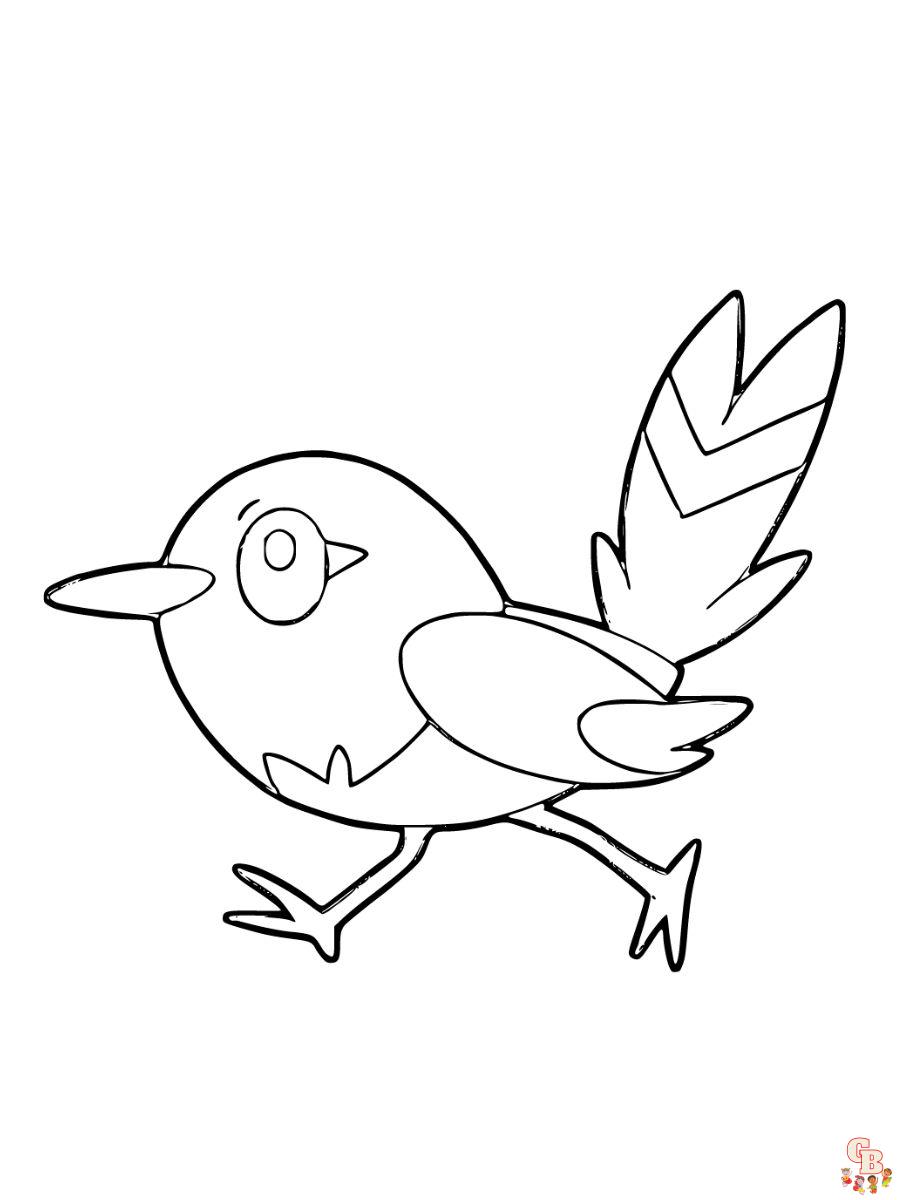 Fletchling coloring page