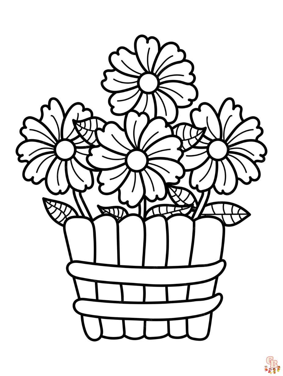 Flower Pot Coloring Pages