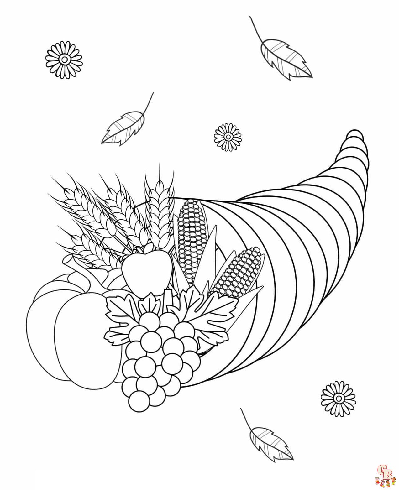 Free Cornucopia coloring pages for kids