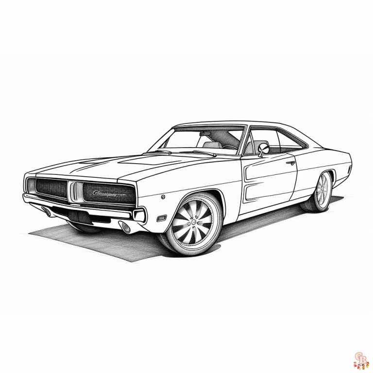 Printable Dodge Charger Coloring Pages Free For Kids And Adults