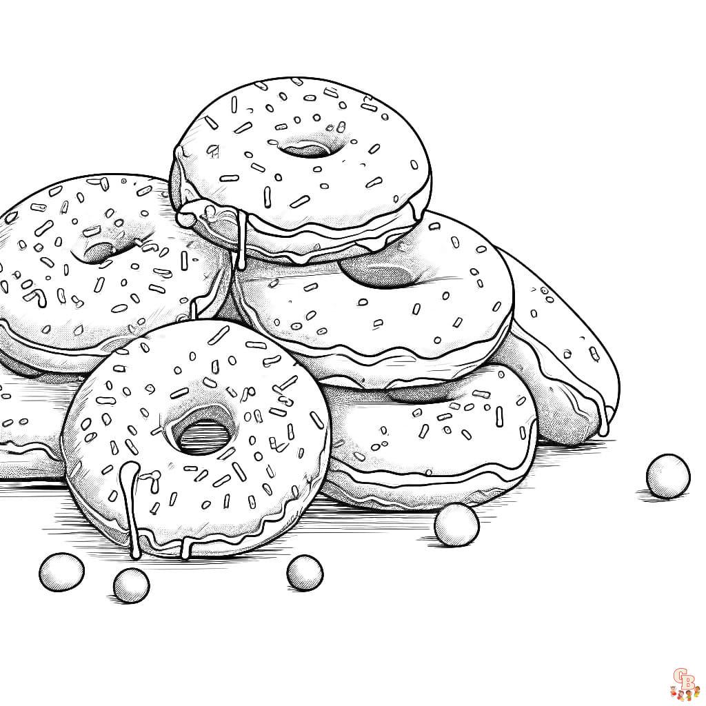 Free Doughnuts coloring pages printable