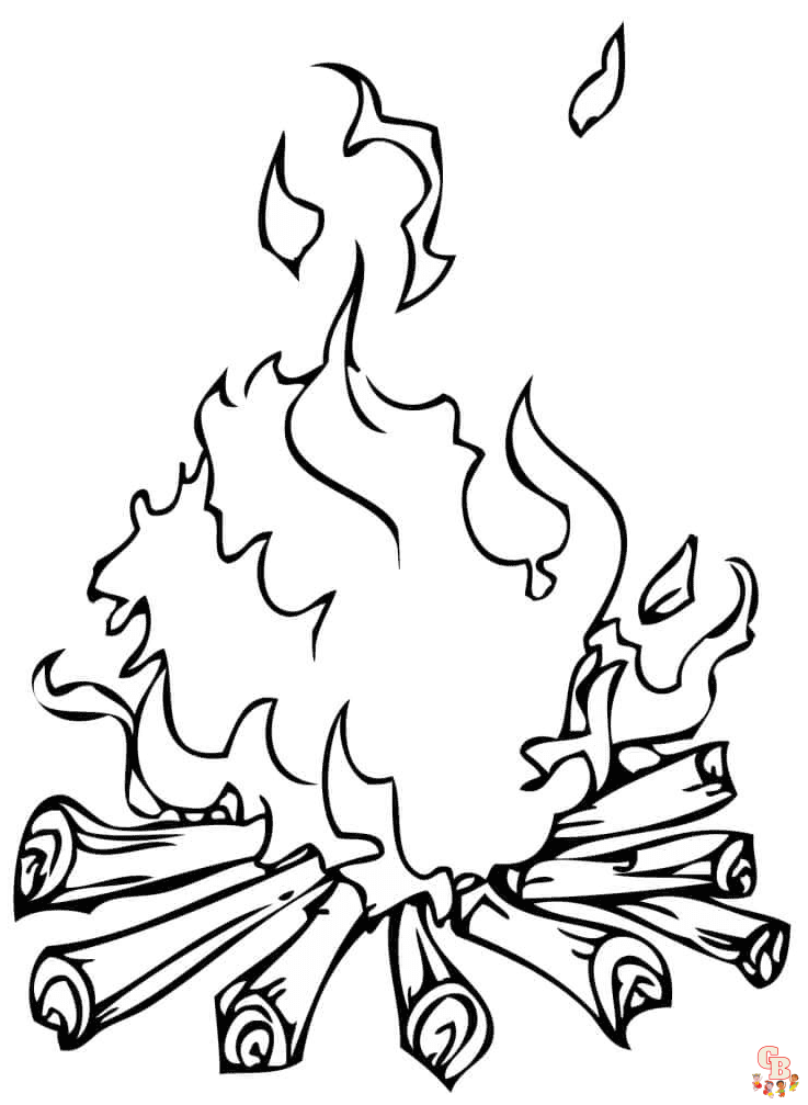 Free Flame coloring pages for kids