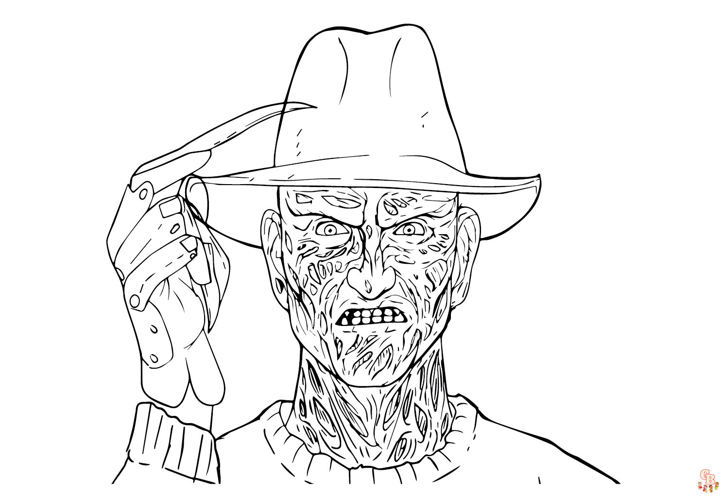 Free Freddy Krueger coloring pages for kids