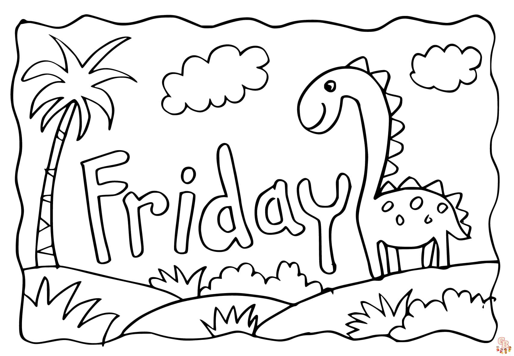 Free Friaday coloring pages for kids