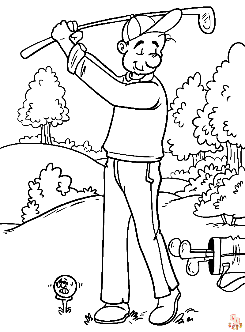 Free Golfer coloring pages for kids