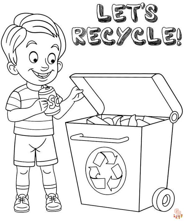 Free Recycling coloring pages for kids